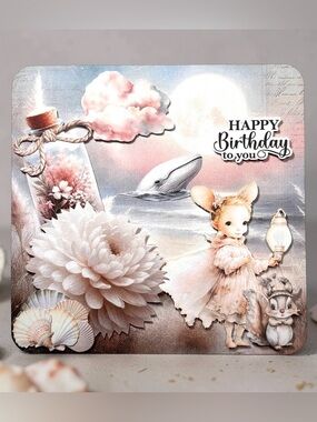 Handmade Little Girl Oceanic Birthday Card